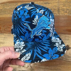 Detroit Lions New Era 9fifty Snapback Hat Cap Blue Floral Hawaiian